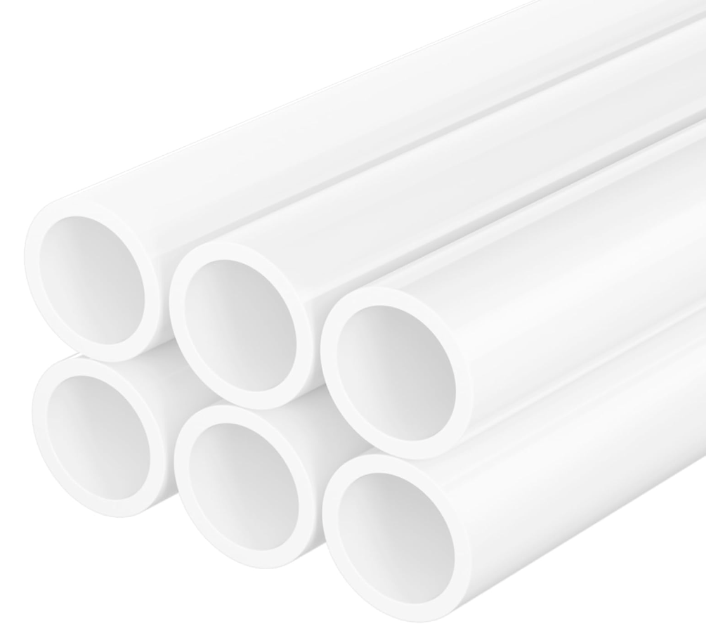 6 Pcs 3/4 Inch SCH40 PVC Pipe, 17 Inch White Furniture Grade PVC Pipes, Fits Standard 3/4 Inch PVC Fittings with 1.05 Inch OD, Easy to Cut for DIY Frames, Greenhouse, Garden and Workshop