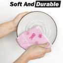 Artoid Mode Pink Rabbit Flowers Bless Our Home Happy Easter Spring Kitchen Towels Dish Towels, 18x26 Inch Farmhouse Summer Decoration Cleaning Set of 4