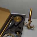 Freestanding Bath Taps, 2 Mode Water Outlets Floor Mounted Bathtub Tap with Handheld Shower, 360° Swivel Spout Bath Taps Cold and Hot Water Vintage Brushed Gold Bathroom, Taps(B)