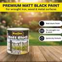 Rustins Quick Drying Matt Black Paint 250ml -Easy DIY Application for a Professional Finish in Minutes, Ideal for Interior & Exterior Surfaces