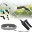 SideKing Electric Sprayer Wand, 3 Adjustable Pressures Battery Powered Garden Sprayer Wand with 31" Telescopic Wand, 16.4FT Hose, 4 Nozzles, Portable Water Sprayer for Lawn, Weed, Yard Care