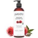 PURA D'OR ORGANIC Castor Oil (16 Oz) Pure Cold-Pressed Hexane-Free USDA Certified – Lashes Brows Hair Scalp Skin – Botanical Moisturizer for Softness Strength Hydration Shine Radiance