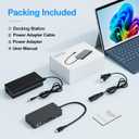 New Surface Thunderbolt 4 Dock Triple Displays 4K@60Hz HDMI+USB C+DP Compatible Surface Pro 12/11/10/9/8/X/7+/7, Surface Laptop 7/6/5/4/3, Surface Go 4/3/2/1, Surface Laptop Go 3/2/1, Surface Book 3/2