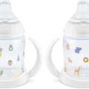 NUK Learner Cup, 6+ Months, Fun Fruits and Animals, 5 Oz, Pack of 2 BPA Free, Soft Spout, Spill Proof Sippy Cup