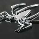 2 x 3D Spider Chrome Emblems Badges Sticker Car Vehicle, Truck, Motorcycle, RV, Scooter, SUV, Door, Window, Room, Wall and More Decoration (2Pcs-Silver)