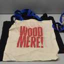 Personalized Custom Design Cotton Canvas Tote Reusable Shopping Bag Small, Black & Beige Mix 10pcs