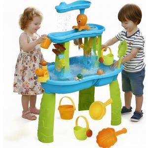 Hugut Upgraded 3-Tier Sand Water Table Outdoor Sensory Play Table for Kids, Ideal Gift for Backyard Summer Fun