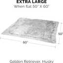 FurHaven Waterproof Throw Blanket For Dogs & Indoor Cats, Reversible Protective Pet Blanket, Extra Large, Long Faux Fur & Velvet, Mist Gray