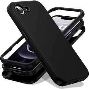 Designed for iPhone 16E Case 6.1'' with [Military Drop Protection][Compatible with Mag-Safe] Shockproof 16E Phone Case for Men Wowen,Black