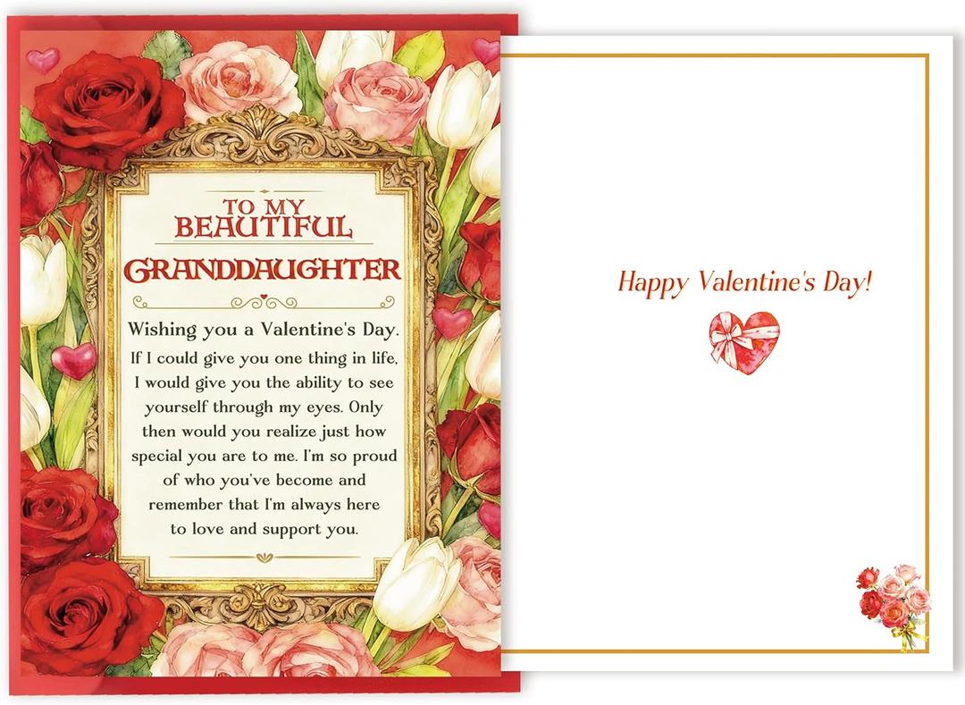 2 x Valentines Day Card for Granddaughter, Valentine's day Gifts for Granddaughter (BT-149)