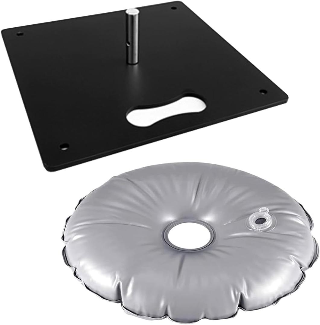 CS&BEAUTY Feather Flag Stand Base and Weight Bag for Feather Flag Pole, Heavy Duty Flag Pole Holder Flat Ground Stake for Swooper Flag and Feather Banner Pole (black)