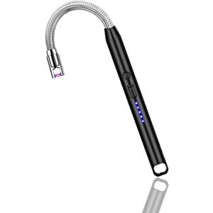Multi-Function Arc Lighter, USB Rechargeable, Windproof & Safety-Enhanced, Black Metal Alloy Steel