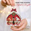 2 x Funny Horses Christmas Ornament 2025 - Farm Animal Ornaments for Christmas Tree, Horse Gifts for Farmers Women, Men, Wooden Farm Ornament for Family, Friends, Animal Lovers Gift Ideas