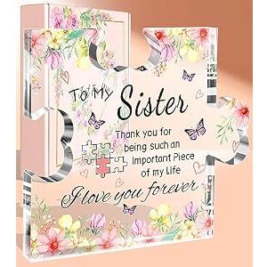 Petitian Choice Ideas for Women Clear Heart Acrylic Presents Paperweight Keepsake for Mother's Day Birthday Anniversary Christmas Thanksgiving Christmas Easter (ToMySister Choice)