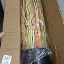 Jexine 2 Pcs 4 ft Fall Artificial Tall Grass Plants in Pots, Autumn Orange