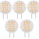 G8 LED Bulb G8 Mini Thin Puck Light Bulb 3.5Watt (35W Halogen Bulb Equivalent) T4 G8 Bi-Pin Base 120V 3000K Warm White G8 Bulb for Under Counter Kitchen Lighting, Under Cabinet Light (5-Pack)