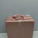 Hard Shell Cosmetic Travel Case, 17 Inch Mini Travel Hand Luggage with Elastic Band, Portable ABS Carrying Makeup Case Suitcase Train Cosmetic Bag for Travel, Camping, Business Trip