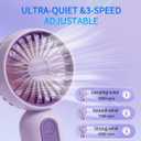 Mini Portable Fan 3 Pack, Cute Handheld Battery Operated Lightweight Small Personal Fans with 3 Speeds and USB Rechargeable Eyelash Fan for Stylish Girl Kids Women Men Office Outdoor Travel Camping