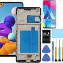 for Samsung A21s Screen Replacement kit for Samsung Galaxy a21s a217 Screen Replacement 2020 SM-A217M/DS LCD Display Touch Digitizer Assembly 6.5 Inch (A21S with Frame)
