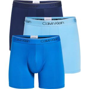 Calvin Klein Men's Micro Stretch 3-pack Boxer Brief (Blue, L)