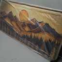 Boho Mountain Woodcut Framed Canvas Wall Art Set -20"x40"