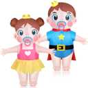 2 Pcs Inflatable Baby Costume for Adults Blow up Costume Gender Reveal Baby Shower Costume Halloween Cosplay (Royal)