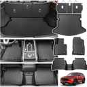 Powerty Floor Mats for Mazda CX-5 2017-2025, All Weather TPE Custom Cargo Liner Seat Back Covers Protectors Replacement for Mazda CX-5 Accessories (Floor Mats+Backrest Mat+Trunk Mat)