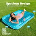 SLOOSH Inflatable Tanning Pool Lounger Float, 70" x 46" Pool Floats Adult with Pillow, 4 in 1 Suntan Tub Raft Floatie,Sunbathing Bed Lounge for Water Blow Up Kids Ball Pit Party Gifts, L-Blue, Large