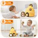 Baby Toys 6-12 Months - Beehive Infant Toy with 5 Sensory Bees Stuffed Animals, Crinkle, Rattle, Mirror & Music, Montessori Toys for 6 7 8 9 10 11 12 Month Old Baby Boys Girls Birthday Christmas Gift