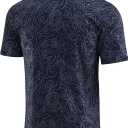 Mens Golf Shirt Short Sleeve Dry Fit Moisture Wicking Performance Collared Funny Print Golf Polo Shirts for Men (XL)