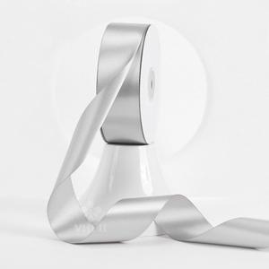 MEEDEE Silver Satin Ribbon 1-1/2 Inch Silver Ribbon Lux Satin Double Faced Satin Ribbon by 50 Yards Polyester Satin Ribbon for Crafts, DIY Crafts, Satin Weddings, Flower Bouquet, Holiday Decorating