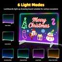 LED Note Board with 7 Colors, Includes Adapter, 13"x10" Led Drawing Board for Kids, Light Up Dry Erase Boards with 7 Markers, Soft Cloth, Hanging Chain, Holiday Trend Gift
