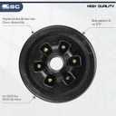 12" x 2" Trailer Brake Drum Kit, 6-Hole, 5.5" Bolt Circle Brake Drum for 5200 lb, 6000 lb Axles, Replacement Brake Hub Drum Assembly for Rvs, Trailer and Semi Truck