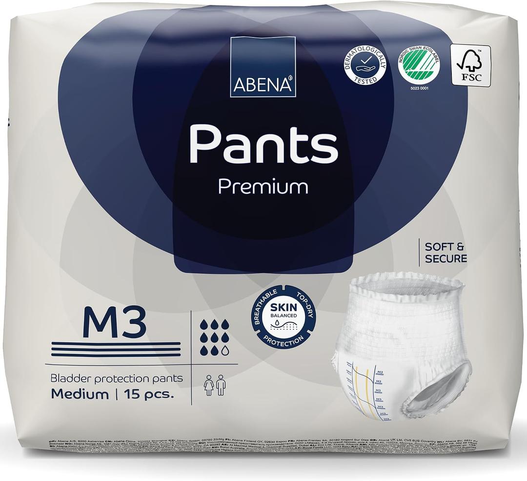 Abena Pants, Premium Protective Underwear, Level 3, (Medium To Extra Large), Medium, 15 Count