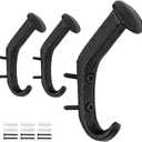 SATOCASA Set of 3 Iron Horse Wall Hooks - Rustic Cast Iron Coat and Hat Hangers - Heavy Duty Iron Hook for Hanging - Decorative Wall Hooks for Coat, Keys, Bag, Hat, and Hanger - Black