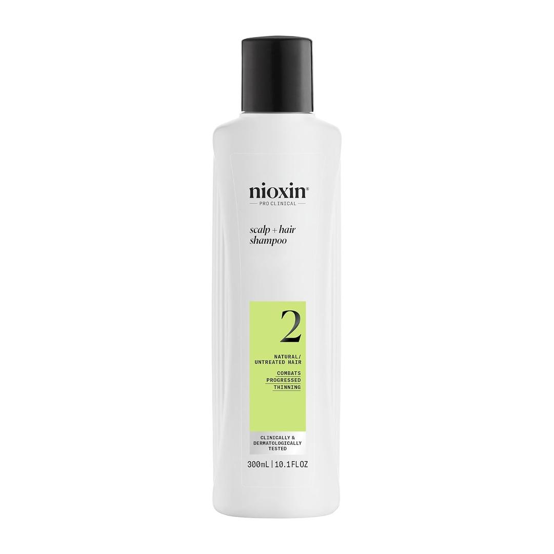 Nioxin System 2 Scalp + Hair Thickening Shampoo for Natural Hair with Progressed Thinning | Cleanse & Boost Hair Density with Niacinamide & Biotin (10.1 Fl Oz (Pack of 1))