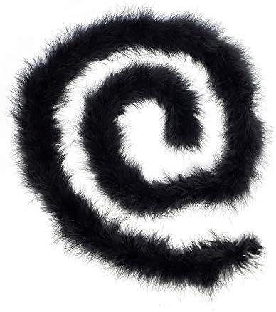 2 Yards 30g Fluffy Marabou Feather Boa for DIY Craft Sewing Trim Home Wedding Party Decoration-Black