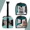 Cat Carrying Case Pet Dog Carrier Soft-Sided Cat Bag Airline Approved, Pet Travel Carrier Up to 15 Lbs, Collapsible Cats Carrier Dog Carrier for Medium Small Cats Dogs(17x11x11 Green)