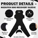ROZKITCH Dog Sleeve for Rear Right Left Leg, Adjustable Pet Prevent Licking Wound Elbow Protector, Dog Recovery Suit Cone Collar Alternative for Sprain ACL CCL Arthritis Joint Care Black XL (Black, XL)
