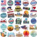 Konohan 30 Pcs Boston Souvenirs Gifts Boston Magnet for Refrigerator City Magnetic Refrigerator Stickers for Home Decoration