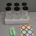 BIGIVACA 8 Oz Glass Juice Bottles With Lids, 6 PACK Bottles For Juicing, Square Drinking Jars Glass For Coffee, Cola, Milk, Tea In Travel, Work, School