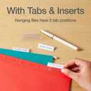Oxford Hanging File Folders, 25 Pack, Letter Size (8.5" x 11"), 5 Bright Colors, 5 Tab Positions, Includes Tabs and Inserts, Hanging Files for Office and Document Organization