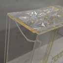 HOUSEOFGAFNI Lucite Square Passover Matzah Holder with Lid  Gold Hebrew Matzah Design  8.5 x 9.5  Modern Pesach Seder Table Display  Made in Israel