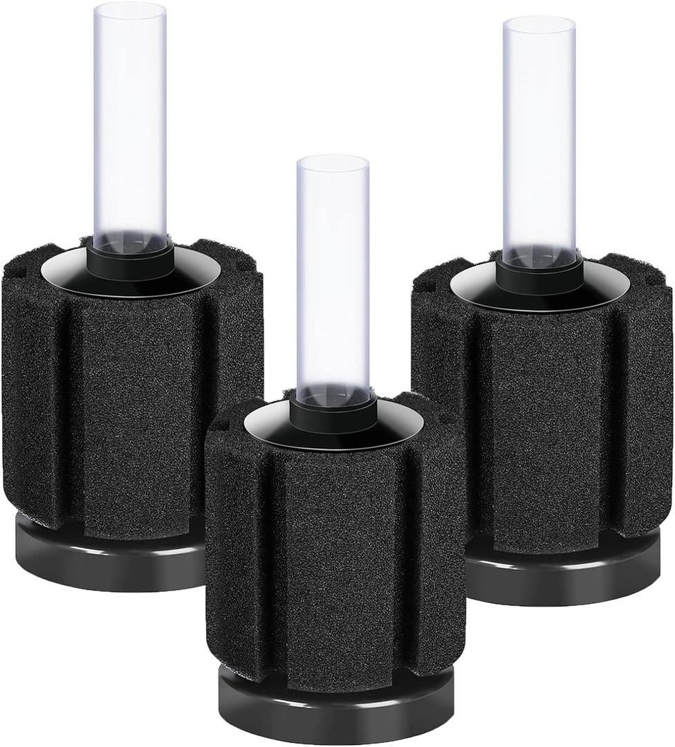 AQUANEAT 3 Pack Aquarium Bio Sponge Filter Breeding Fry Betta Shrimp Nano Fish Tank (Small up to 10Gal)