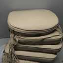 SUNROX Gel Memory Foam Chair Cushions, Fade Shield Water-, Stain-Resistant Durable Reversible Seat Cushion Pads with Ties for Indoor/Outdoor Kitchen Dining Office 17"x16" Set of 6, Husk Birch