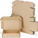 Flamorrow 8 x 4 x 2 Inches Shipping Boxes, Pack of 25, Corrugated Shipping Cardboard Box, Mailer & Packaging for Small Business