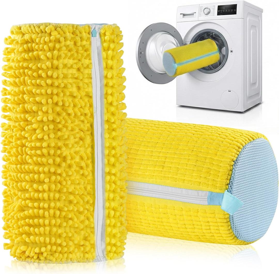 2-Pack Reusable Shoe Washing Machine Bags with Self-Locking Zipper  XXL Cleaning Laundry Mesh Bag for Sneakers, Tennis Shoes, Slippers & All Footwear Types