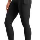 Soothfeel Women's High Waisted Yoga Workout Leggings 25" 28" (Black, L)