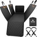 K KNODEL Dog Seat Cover, 100% Waterproof Car Seat Cover for Pets, Pet Seat Cover Dog Hammock, Heavy Duty Scratch Proof Pet Back Seat Covers, Zippered Side Flaps for Cars, Trucks and SUVs (Black)