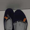 VeraCosy Men's Corduroy Slip-on Slippers Cozy Non-Slip Memory Foam Indoor House Shoes with Coral Fleece Lining Navy Blue, 13-14 US